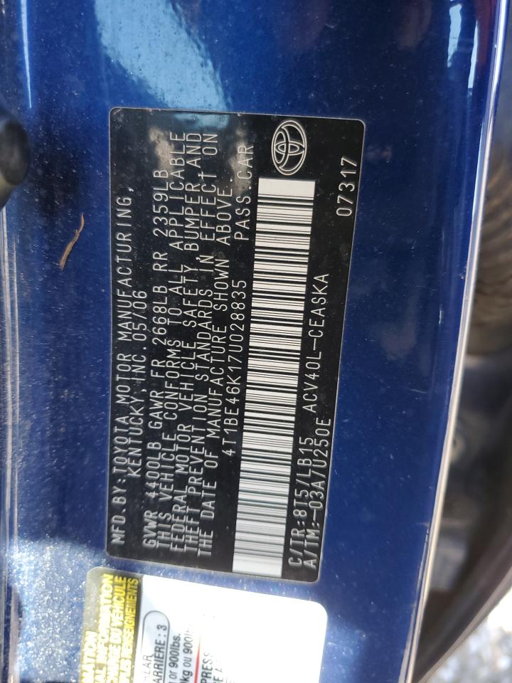 4t1be46k17u028835 4T1BE46K17U028835 2007 Toyota Camry Ce