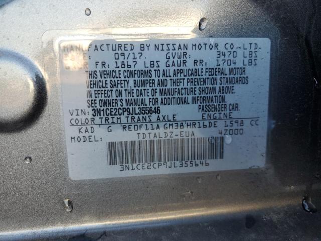 2018 NISSAN VERSA NOTE 3N1CE2CP9JL355646