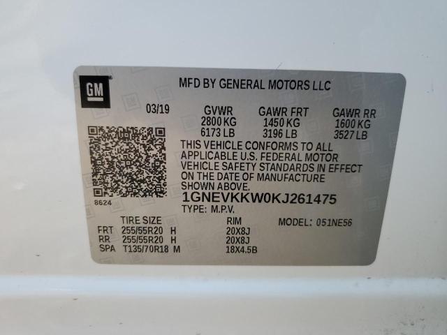 2019 CHEVROLET TRAVERSE P 1GNEVKKW0KJ261475