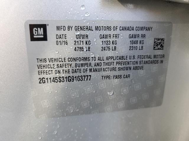 2016 CHEVROLET IMPALA LTZ 2G1145S31G9163777