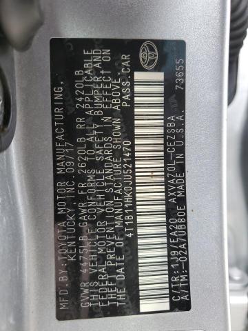 2018 TOYOTA CAMRY L 4T1B11HK0JU521470