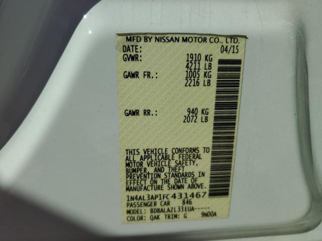 2015 NISSAN ALTIMA 2.5 - 1N4AL3AP1FC431467