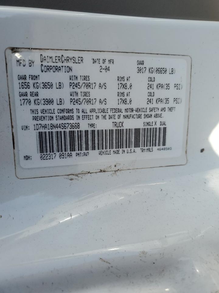 1D7HA18N44S673668 2004 Dodge Ram 1500 St