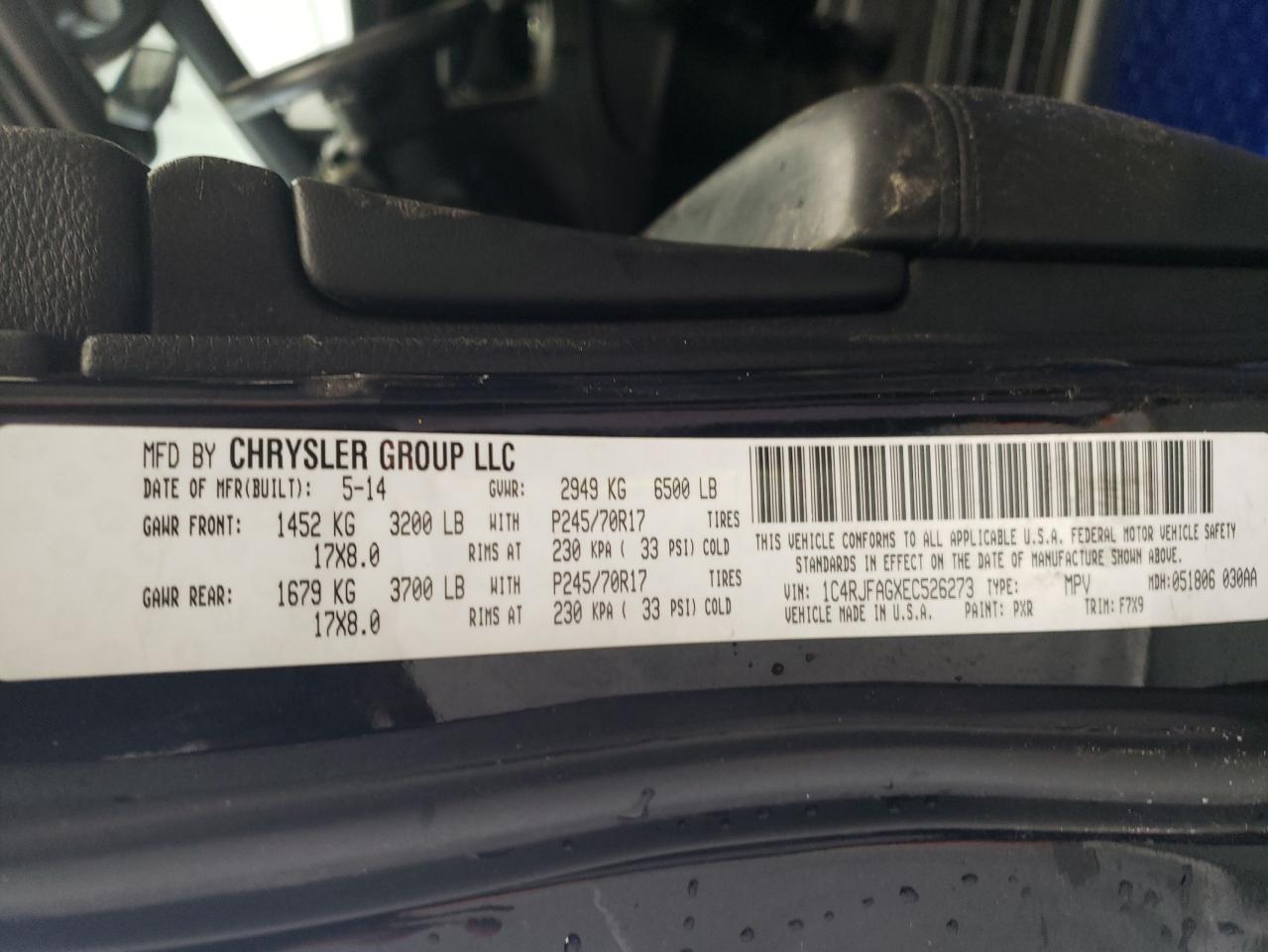 1C4RJFAGXEC526273 2014 Jeep Grand Cherokee Laredo