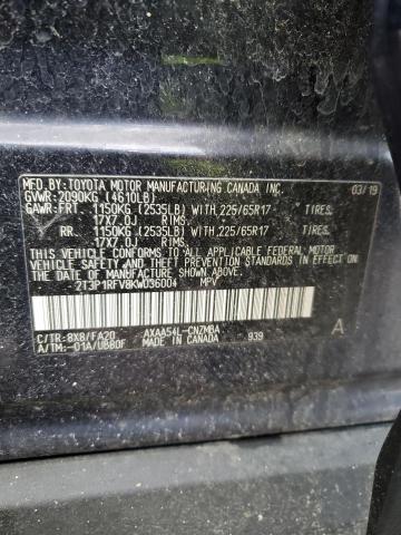 2019 TOYOTA RAV4 XLE 2T3P1RFV8KW036004