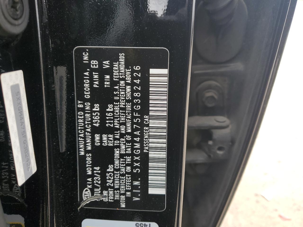 5XXGM4A75FG382426 2015 Kia Optima Lx