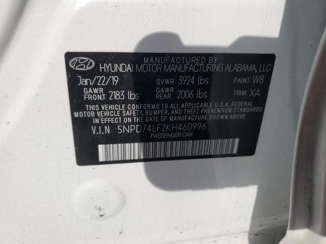 2019 HYUNDAI ELANTRA SE - 5NPD74LF2KH460996