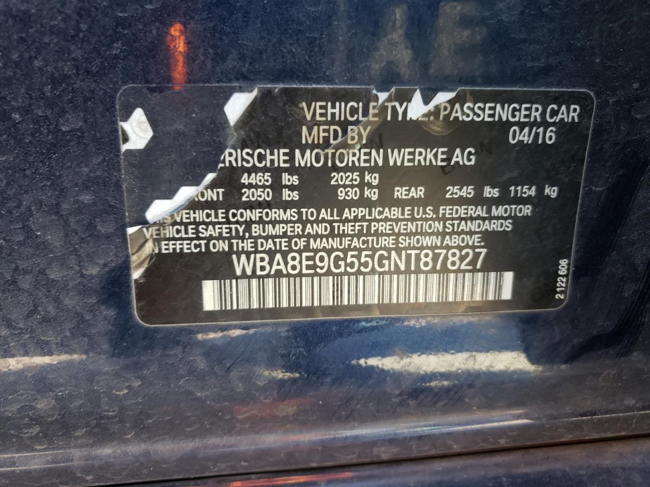 WBA8E9G55GNT87827 2016 BMW 328 I Sulev