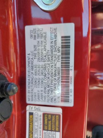 2022 HONDA CR-V TOURI 5J6RT6H92NL046031