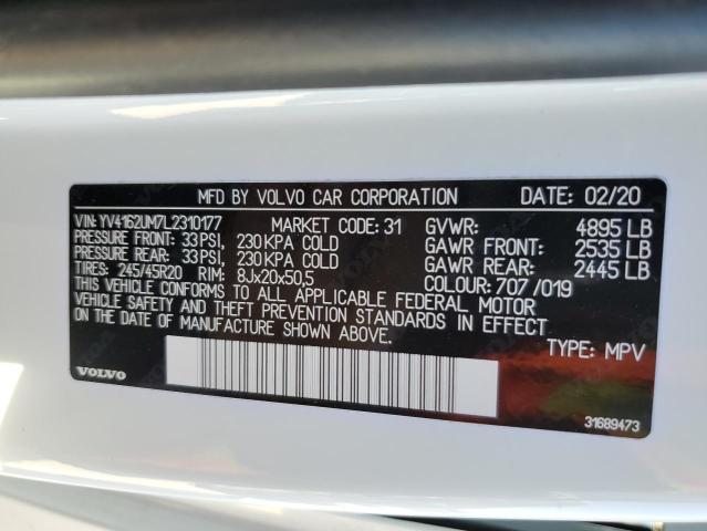 2020 VOLVO XC40 T5 R- YV4162UM7L2310177