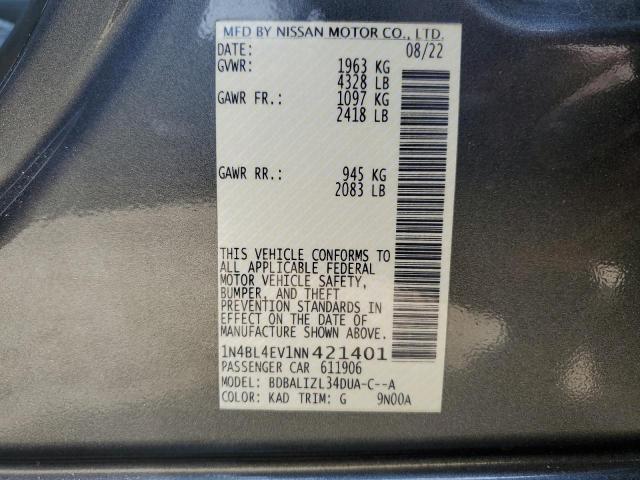2022 NISSAN ALTIMA SL 1N4BL4EV1NN421401