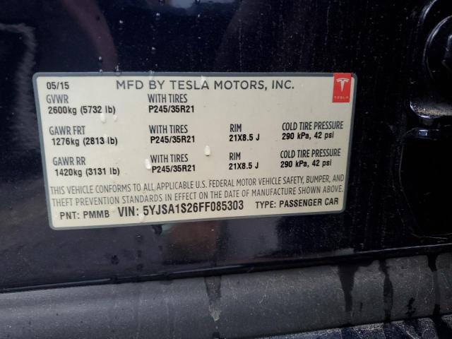 2015 TESLA MODEL S 70 5YJSA1S26FF085303