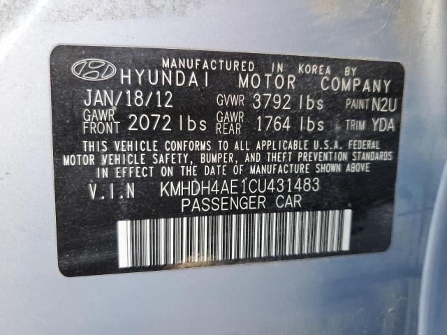 2012 Hyundai Elantra Gls VIN: KMHDH4AE1CU431483 Lot: 44342164