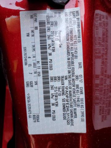 2017 FORD FOCUS SE - 1FADP3FE2HL311320