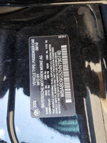 2017 BMW 330 XI WBA8D9G52HNT90740