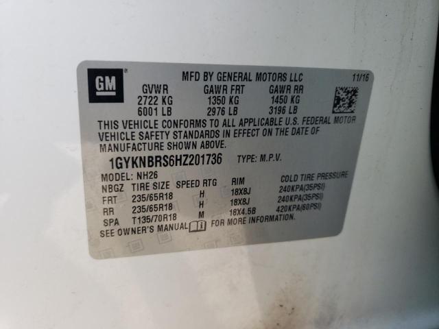 2017 Cadillac Xt5 Luxury VIN: 1GYKNBRS6HZ201736 Lot: 43168964