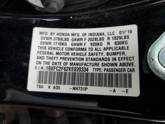 2019 HONDA CIVIC LX - 19XFC2F62KE020334