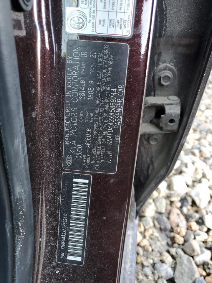 KNAFU4A2XA5869244 2010 Kia Forte Ex