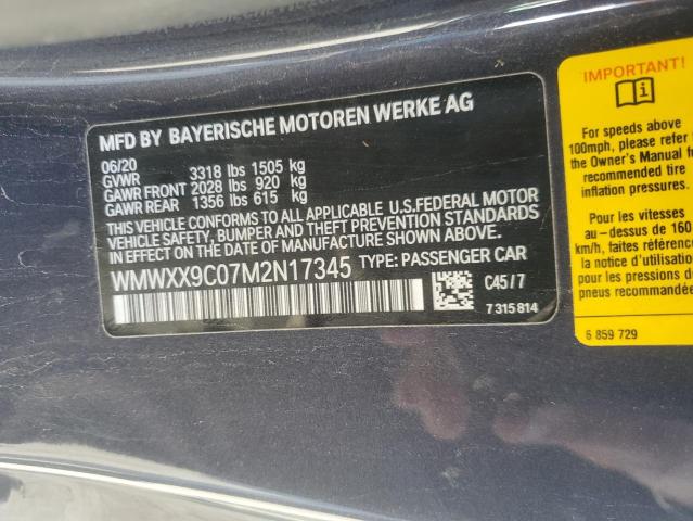 2021 MINI COOPER JOH WMWXX9C07M2N17345