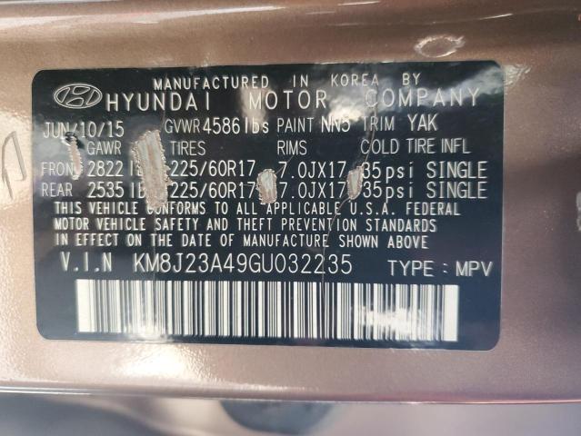 KM8J23A49GU032235 | 2016 Hyundai tucson se