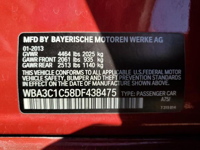 2013 BMW 328 I Sulev VIN: WBA3C1C58DF438475 Lot: 43008004