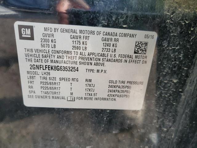 2016 CHEVROLET EQUINOX LT 2GNFLFEK8G6353254