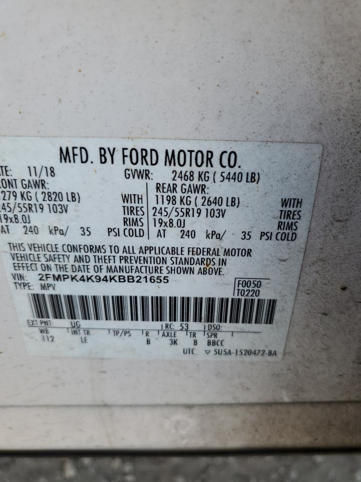 2fmpk4k94kbb21655 2FMPK4K94KBB21655 2019 Ford Edge Titanium