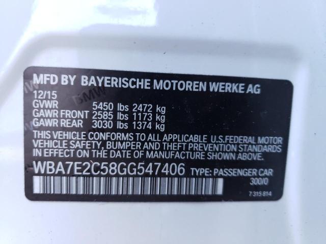 VIN WBA7E2C58GG547406 2016 BMW 7 Series, 740 I no.12