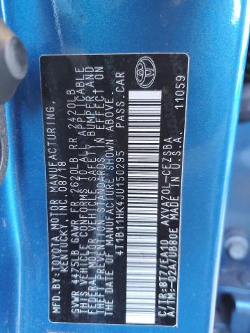 2018 TOYOTA CAMRY L 4T1B11HK4JU150295