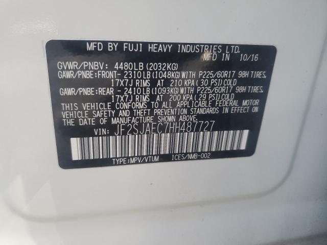 2017 SUBARU FORESTER 2 JF2SJAEC7HH487727