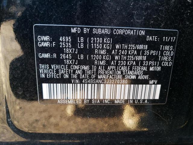 2018 SUBARU OUTBACK 2. 4S4BSANC3J3270380