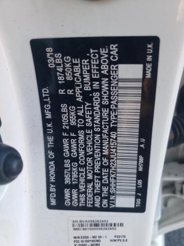 2018 Honda Civic Lx VIN: SHHFK7H23JU415740 Lot: 53308704