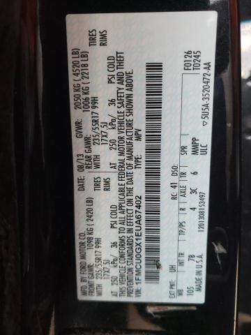 2014 Ford Escape Se VIN: 1FMCU0GX1EUA67402 Lot: 43673604