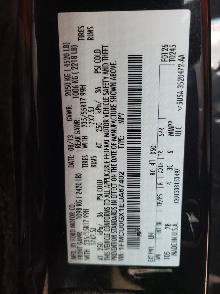 1FMCU0GX1EUA67402 2014 Ford Escape Se