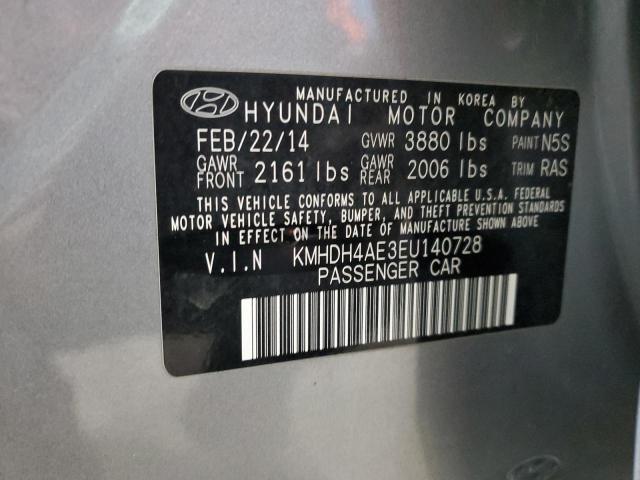 2014 Hyundai Elantra Se VIN: KMHDH4AE3EU140728 Lot: 44314974