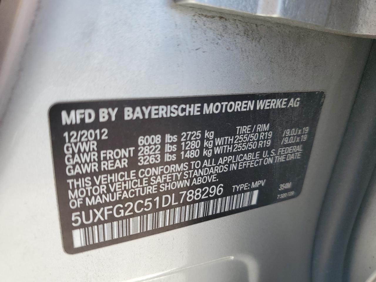 5UXFG2C51DL788296 2013 BMW X6 xDrive35I