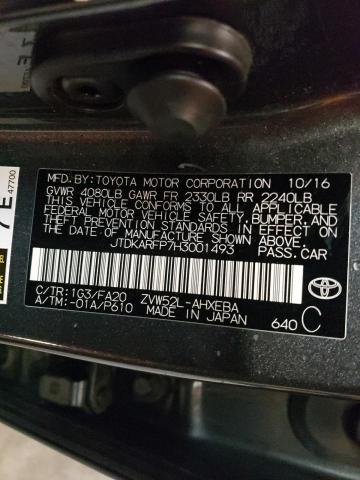 2017 TOYOTA PRIUS PRIM - JTDKARFP7H3001493