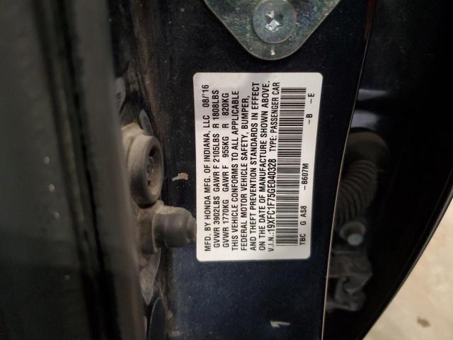 2016 HONDA CIVIC EXL 19XFC1F75GE040328