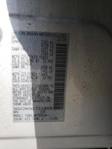 2019 NISSAN ROGUE S 5N1AT2MV4KC755808