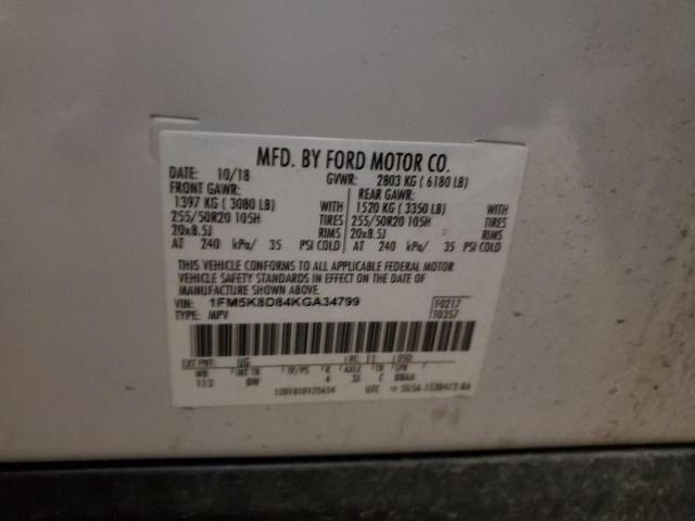 2019 FORD EXPLORER X 1FM5K8D84KGA34799