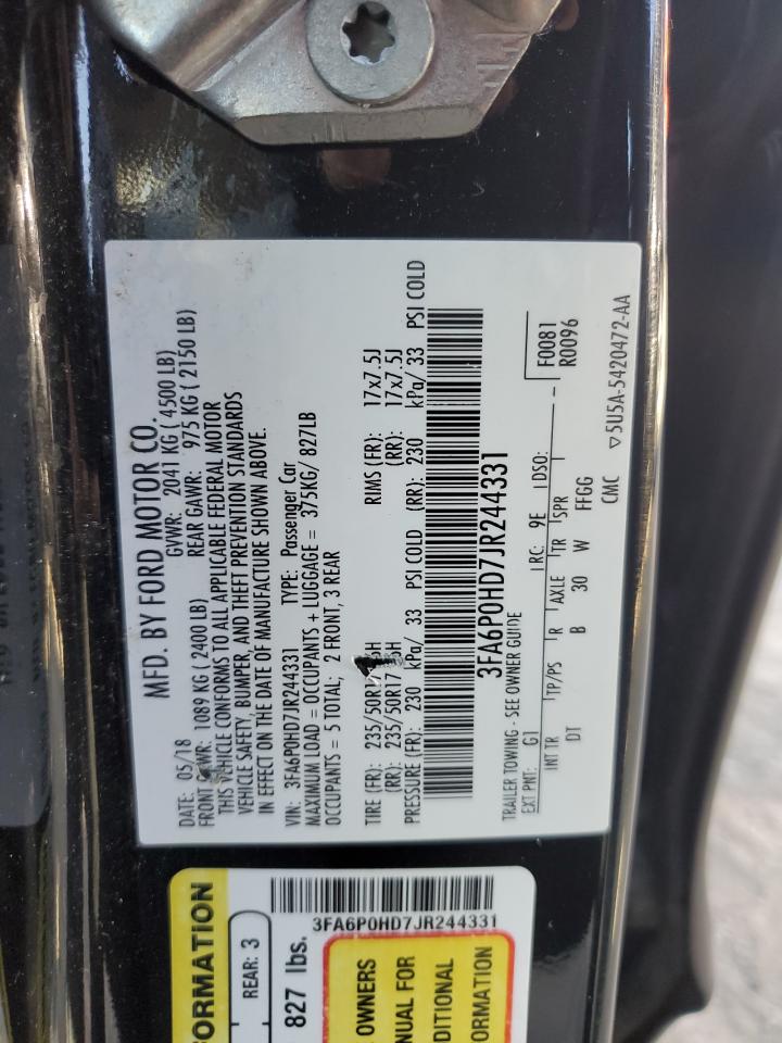 Lot #2390466543 2018 FORD FUSION SE