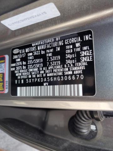 2017 KIA SORENTO SX 5XYPKDA56HG306670