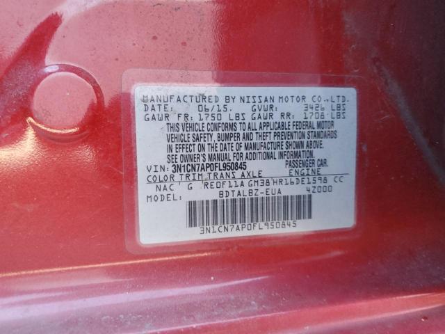 2015 NISSAN VERSA S 3N1CN7AP0FL950845