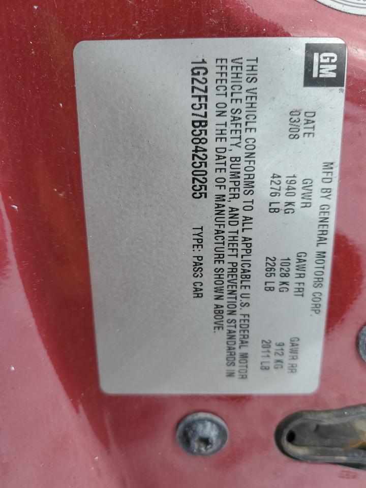 1G2ZF57B584250255 2008 Pontiac G6 Value Leader