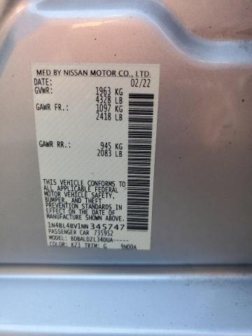 2022 NISSAN ALTIMA S 1N4BL4BV1NN345747