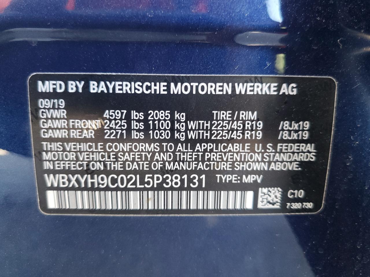wbxyh9c02l5p38131 WBXYH9C02L5P38131 2020 BMW X2 Sdrive28I