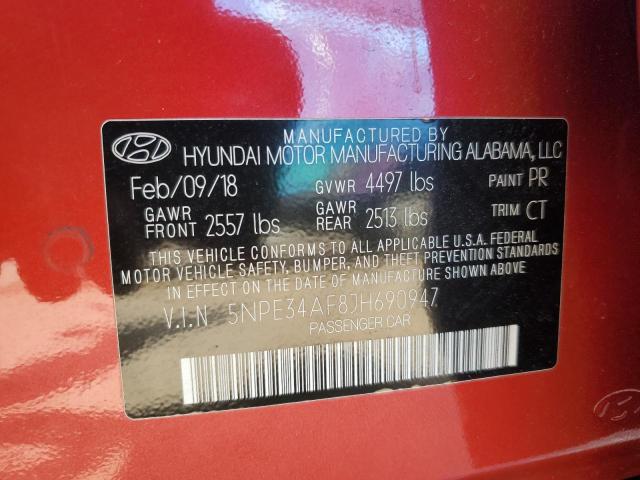 2018 HYUNDAI SONATA SPO 5NPE34AF8JH690947
