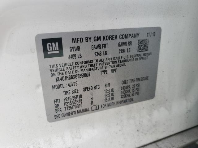 2016 BUICK ENCORE PRE - KL4CJHSBXGB558907