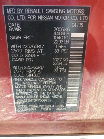 2015 NISSAN ROGUE S KNMAT2MT3FP559232