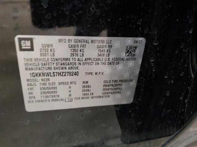2017 GMC ACADIA SLT 1GKKNWLS7HZ278240